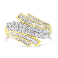 10k Gold 1.00ct Diamond Bypass Channel-set Ring