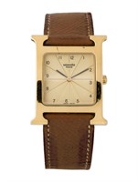 Hermes Heure H 26mm Gold Dial Watch