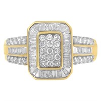 10k Gold Round & Baguette-cut 1.00ct Diamond Ring