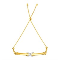 14k Yellow & White Gold Infinity Motif Bracelet