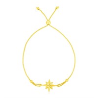 14k Gold Elegant Star Adjustable Bracelet