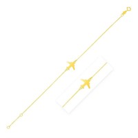 14k Gold Airplane Bracelet