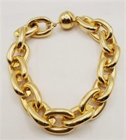 (DE) 14kt Yellow Gold Link Bracelet with Magnetic