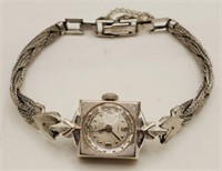 (LB) Gruen 14kt White Gold Wrist Watch (13.1
