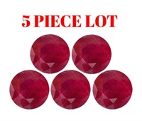 Genuine 2mm Round Faceted Ruby 5 Pc