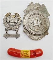 (L) AAA School Boy Patrol Badge, Oscar Mayer