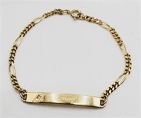 (G) Spiedel Goldtone Bracelet - Engraved "Jenny"