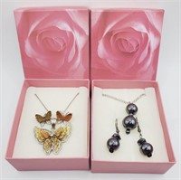 (LB) Stainless Steel Butterfly Necklace and