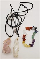 (DD) Wire Wrapped Crystal Necklaces and
