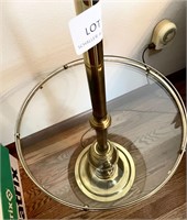 Brass look lamp table