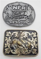 (NO) Rodeo and NFR Hesston Belt Buckles (2-1/2" ×
