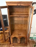 30" x 6' wood cabinet with glass doors
