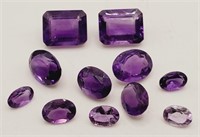 (LB) Amethyst Gemstones - Emerald and Oval Cut -