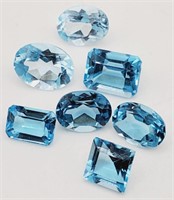 (LB) Blue Topaz Gemstones - Emerald, Oval and