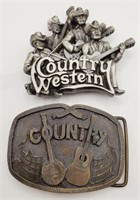 (NO) Country Western Music Belt Buckles (2-1/4" ×