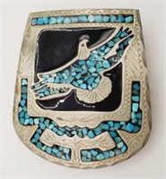 (NO) Wil-Aren Inlaid Turquoise Bald Eagle Belt