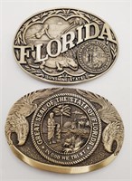 (NO) Florida Solid Brass Belt Buckles (2-1/2" ×