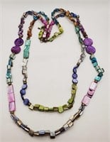 (NO) Dyed Mother of Pearl Necklace (30" long)