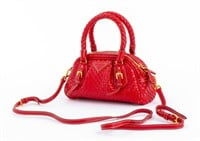 Prada Red Braided Leather Mini Handbag