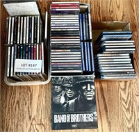 Large group of CDs and VHS set