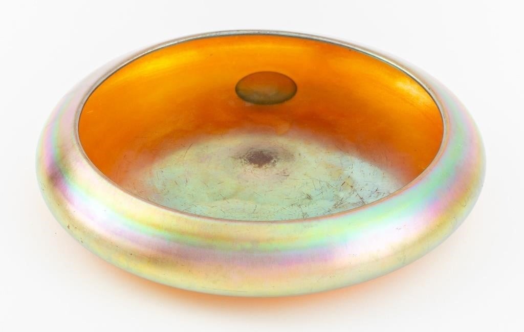 Steuben Gold Aurene Glass Footed Bowl