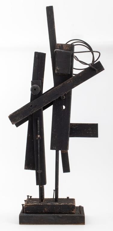 Paula Meizner Constructivist Wood, Metal Sculpture