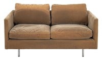 Knoll Style Sage Green Velvet Upholstered Sofa