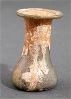 Ancient Roman Miniature Green Glass Flask