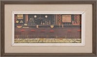Margaret Layton "NY Bar 1904" Oil on Panel