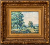 E. P. Fetterolf Landscape Oil on Board, 1926