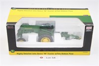 1/16 Scale Model M Tractor W/ Two Bottom Plow