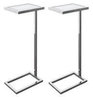 Eileen Gray Style Chrome Mirrored Tables, 2