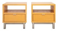 George Nelson Style Blonde Wood Night Stands, Pair