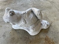 Concrete frog statue