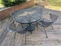 Patio set black metal