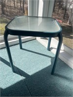 Square patio table with screened/frosted style
