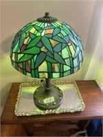 Stained glass lamp in the style of Tiffany with