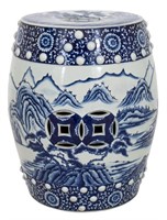 Chinese Blue & White Porcelain Garden Stool