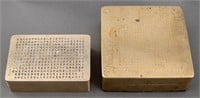 Pair of Chinese Metal Calligraphy Ink Boxes
