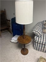 Lamp with end side table 
And small footstool