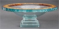 Signed Versace Style Glass Centerpiece Bowl