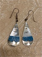Sterling Silver Enamel Beachy Earrings