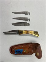Case folding knife with interchangeable blades