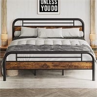 E1574  King Bed Frame - Sturdy Design Easy Setup