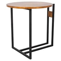 Postmodern Pine & Metal Wood End Table