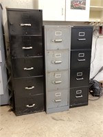 Three file cabinets