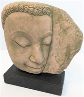Clay Buddha Face Statue