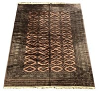 Signed Persian Bokhara Carpet, 9' x 6'
