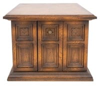 Renaissance Style Square Side Table Cabinet