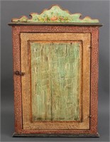 Country Painted Wood Corner Wall Cabinet